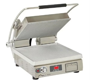 Prensa comercial individual de alta calidad con placas de grill ranuradas de aluminio 240V - Product Image 1