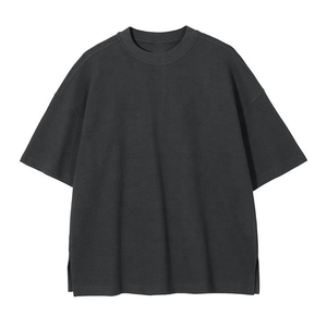 Ensemble court 2 pièces pour homme en coton 100% personnalisé, style vintage, grammage lourd, avec logo imprimé sur bande latérale, pour l'été - Product Image 5