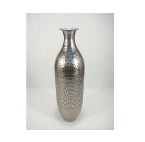 Vase Bouteille Fer Laiton Argent Mat - Product Image 6