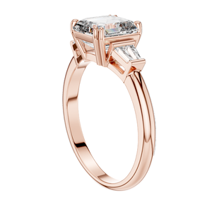 แหวนเพชรทรงแอสเชอร์ 1.97 กะรัต แบบสามเม็ด ความใส VVS-VS สี EF ทอง 18KT, 14KT, 10KT และเงิน 925 สีโรสโกลด์, สีเหลือง, สีขาว - Product Image 5