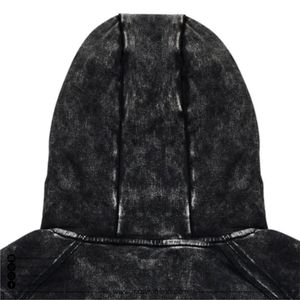 เสื้อฮู้ดดี้โอเวอร์ไซส์ลายฟอกสีสไตล์วินเทจ ผ้าฝ้ายฟลีซเนื้อหนา 100% สีสั่งทำพิเศษ ปักลายสกรีน กระเป๋าสำหรับผู้ชาย - Product Image 5