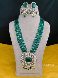 Ensemble de bijoux de mariée ethnique classique de luxe avec perle de mariage en zircon pour anniversaire de fiançailles et mariage - Product Image 3