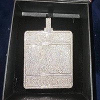 Colgante de Plata de Ley 925 con Moissanita de Corte Brillante Redondo, Estilo Vintage de Dibujos Animados, Unisex, para Fiesta, Certificado IGI