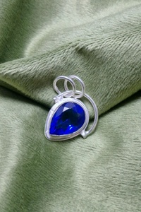 Nuevo Diseño Premium, Colgante de Plata de Ley 925 con Iolita, Piedra Azul Violeta Intenso, Claridad y Visión Interior, Joyería, Regalo, Fiesta - Product Image 2