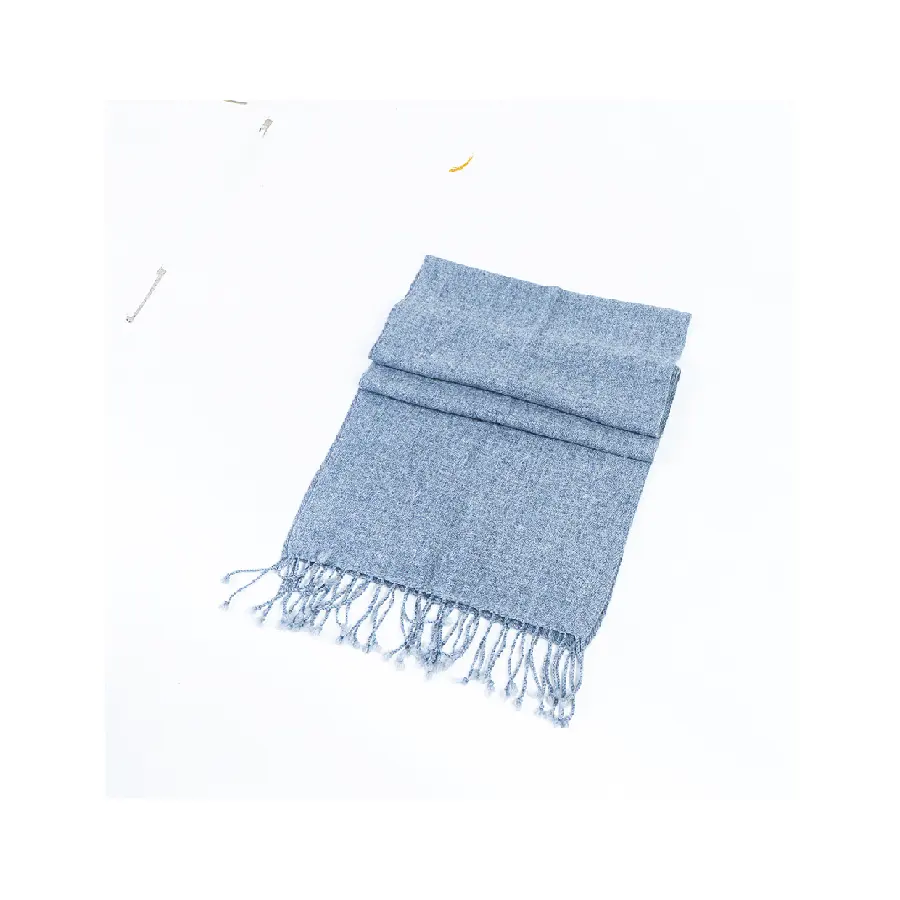 Nepal Sophisticated Dark Grey Cashmere Merino Scarf Knitted Wool Merino Cashmere Scarf Exporter