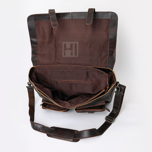 Sac messager en cuir de luxe Hunter, bandoulière réglable, sac de bureau et de voyage pour hommes - Product Image 6