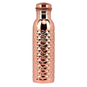 100% Leak Proof Pure Copper <b>Water</b> <b>Bottle</b> for Traveling Yoga and Gym, Diamond Cut Hammered <b>Metal</b> <b>Bottle</b> for Wedding Gifts - Product Image 4