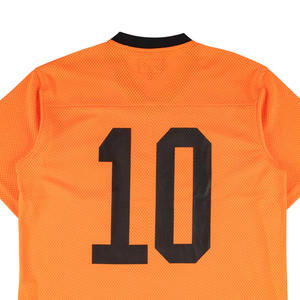 Camiseta en blanco de fútbol americano de poliéster de alta calidad para hombre, logotipo de sublimación personalizado naranja, último diseño de malla para deportes de verano - Product Image 6