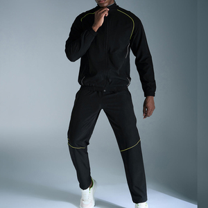 Ensemble de survêtement athlétique pour homme avec logo personnalisé, deux pièces, en nylon et polyester, coupe-vent, décontracté - Product Image 1