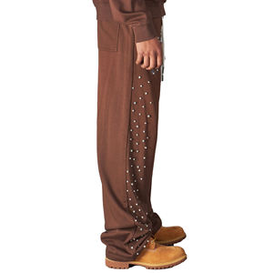 Pantalones Deportivos Casuales de Algodón 100% Ligeros Estilo Vintage para Hombre, Pantalones Joggers Anchos y Rectos de Talle Grande con Cierre de Cordón - Product Image 3