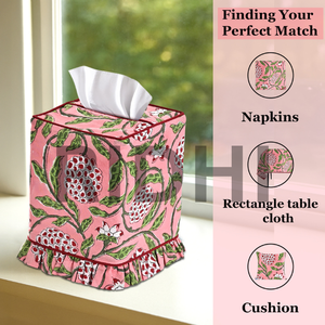 Cubierta para Caja de Pañuelos Ridhi, Color Rosa Fresa, Clásica, Ecológica, Duradera, con Estampado Decorativo, para Hogar y Oficina - Product Image 5
