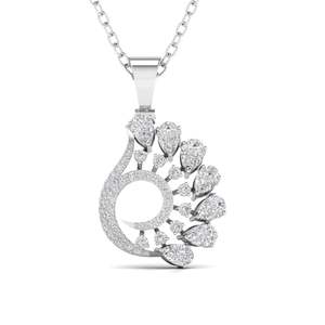 Colgante de diamante talla redonda Festival Peacock de 0.62 ct, color E-F, VVS-VS, diamante cultivado en laboratorio, en oro de 14 quilates, para novias, bodas y compromisos. - Product Image 3