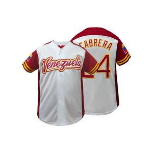 Maillot de baseball respirant pour homme, col en V, manches courtes, broderie « Venezuela », coupe ample et respirante, pour un usage décontracté - Product Image 2