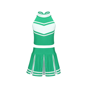 Conjunto de uniforme de porristas de 2 piezas para mujer, conjunto de chalecos y falda recortada en blanco con estampado de sublimación personalizado para mujer - Product Image 5