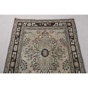 Alfombra Turca Vintage de 0.3x8.7 pies, Alfombra de Lana Marrón Estilo Suroeste - Product Image 4