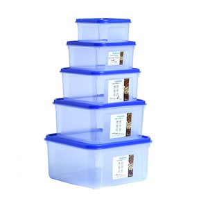 High Quality 5-Piece PP <b>Square</b> Storage Boxes Set Eco-Friendly Easy Clean Flexible Design Freshness Preservation 3-6L Capacity - Product Image 2