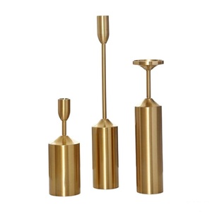 <b>Hammered</b> Design Round Shape Cylinder Handmade Candle <b>Holder</b> Unique Gold Finishing Decorative Lighting for Set of 3 - Product Image 5