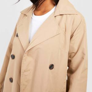 Respirant imperméable Premium en gros femmes manteaux à manches longues Trench en cuir pardessus col classique matelassé mélange de cuir - Product Image 5