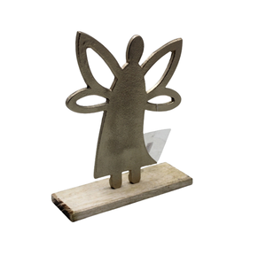 Ángel decorativo único de aluminio/madera con base F354 latón EPL para decoración mesa de diseño moderno personalizada a granel - Product Image 3