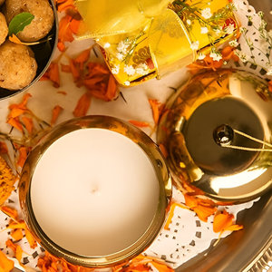 Luxury Gold Soy & <b>Paraffin</b> Wax Handmade Jar Candles with Lid for Home Wedding Christmas Valentine's Day & Ramadan Decor - Product Image 2