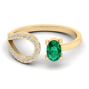 REYES Statement 14K White Gold GRA Certified Moissanite <b>Adjustable</b> <b>Ring</b> Oval Cut 0.5 Carat Emerald Gemstone Fine Jewelry - Product Image 6