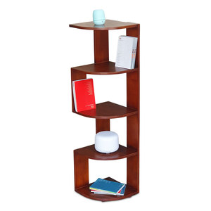 Estantería de Esquina de Madera de Caucho KGT68014 32x32x120cm Tipo Vertical para Sala de Estar - Product Image 1