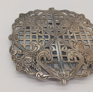 Dessous de plat en plaqué argent vintage, protection de table antidérapante résistante à la chaleur pour la cuisine, les repas et les ustensiles de cuisine à usage décoratif - Product Image 3