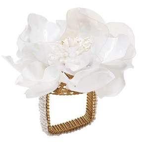 Rond rond de serviette en métal doré, porte-serviettes rond, décoration pour table de fête de mariage - Product Image 5