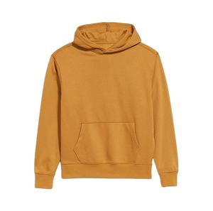 Sweat à capuche pull-over 2026 confortable, classique, simple, sans cordon de serrage, décontracté, uni, épais, 100% coton French Terry, séchage rapide, pour l'automne - Product Image 1