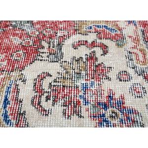 Alfombra de Lana Anudada a Mano de Gran Tamaño, Diseño de Medallón Rojo y Naranja, para Sala de Estar, Pasillo Rectangular, Modelo Pae-3944 - Product Image 3