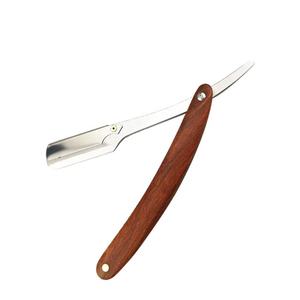 Wholesale Professional <b>Straight</b> Razor Shaving Folding Razors Stainless Steel Custom Logo Wooden Handle for Face Body Sustainable - Product Image 4