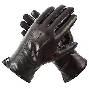 Outdoor Touchscreen <b>Gloves</b> Full Finger <b>Warm</b> Eco-Friendly Breathable High Quality Plain Leather Lined winter <b>gloves</b> - Product Image 6