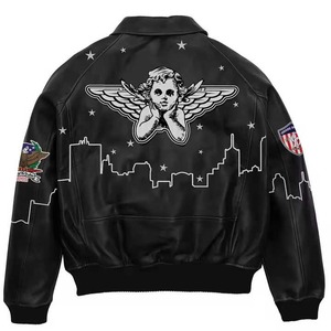 แจ็คเก็ตหนังปักลายพลอยเทียมสำหรับผู้ชายแจ็คเก็ตทีมโรงเรียนเบสบอลวิทยาลัยเลตเทอร์แมนสไตล์วินเทจ - Product Image 4