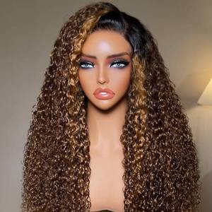 Perruque en cheveux humains bouclés profonds 100 % naturels, avec dentelle frontale 13x4 HD transparente, sans colle, pour femmes noires – Meilleure vente - Product Image 1