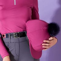 Top tendance personnalisé chapeau d'équitation en soie, pom pom casque équestre jockey crâne casquette couverture, équitation paillettes chapeau soie