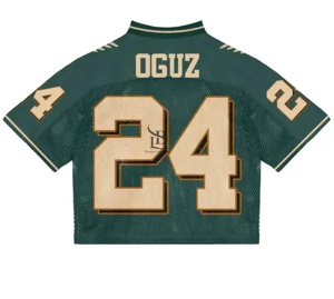 ชุดเสื้อผ้าแนวสตรีทแบบวินเทจของผู้ชายเสื้อยืดตาข่ายโอเวอร์ไซส์ทรงครอปเสื้อฟุตบอลอเมริกัน - Product Image 3