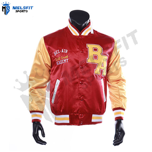 Chaqueta Universitaria de Satén Personalizada de Alta Calidad con Cuello Alto, Logotipo Bordado, Patrón de Letras Transpirable para Hombre - Product Image 2
