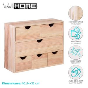 Organizador de Escritorio y Cajones WELL HOME de Madera de Pino, Miniblock 6 con Múltiples Cajones, 40x14x32cm - Product Image 2