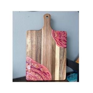 Planche à fromage en bois d'acacia fait main en Inde, planche à découper en résine, 14x10 pouces, écologique, passe au lave-vaisselle, cuisine, restaurant - Product Image 3