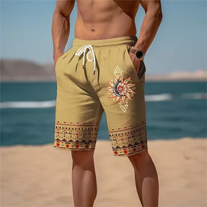 2025 Nueva colección de diseño nuevos pantalones cortos a cuadros estampados en 3D para hombre Pantalones cortos transpirables de punto informales hawaianos medios calientes - Product Image 4
