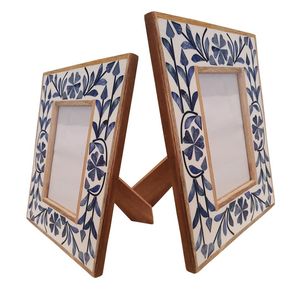Handmade Custom-Size Metal <b>Picture</b> <b>Frame</b> White Resin Wood Inlay High Quality Home Decorative Photo <b>Frame</b> Featuring Custom Logo - Product Image 2
