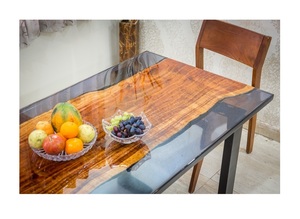 Table basse de rivière en résine époxy noire de haute qualité de qualité supérieure Table basse en forme de rectangle à vendre à bas prix - Product Image 5