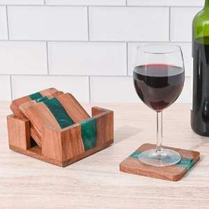 Posavasos de Resina y Madera Hechos a Mano con Diseño Decorativo para Bebidas - Product Image 2