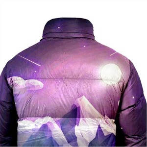 Chaqueta de invierno de longitud larga para exteriores, cuello levantado, cierre de cremallera, impermeable, a prueba de viento, transpirable, ligero, tejido sólido - Product Image 4