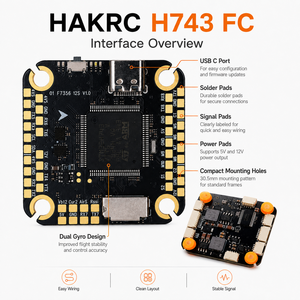 Controlador de Vuelo FPV HAKRC H743 8S 12S STM32H743 ICM42688 con Doble Giroscopio para Drones de Carreras, Freestyle y Largo Alcance - Product Image 3