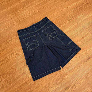 Shorts en jean vintage pour hommes, personnalisables avec logo brodé ou imprimé, poches, style mode, coupe ample, jorts vierges - Product Image 2