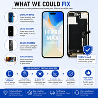 Écran tactile OLED souple de 6,7 pouces avec numériseur, ensemble d'affichage de remplacement, pièces de réparation pour téléphone portable pour iPhone 14 Pro Max