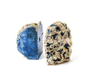 Vente en gros Agate Rangement de bureau Décoratif cristal naturel artisanat pierre naturelle serre-livres décoration de bureau serre-livres en agate dorée - Product Image 1