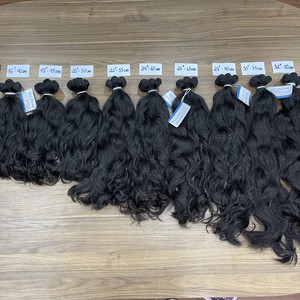Productos más vendidos, máquina ondulada Natural, trama de cabello virgen, extensiones de cabello humano vietnamita crudo, trama dibujada doble al por mayor - Product Image 1