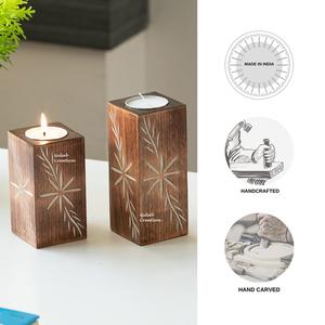 Portavelas de Madera Hecho a Mano Ecológico para Decoración del Hogar, Buena Calidad, Novedad 2025 - Product Image 4